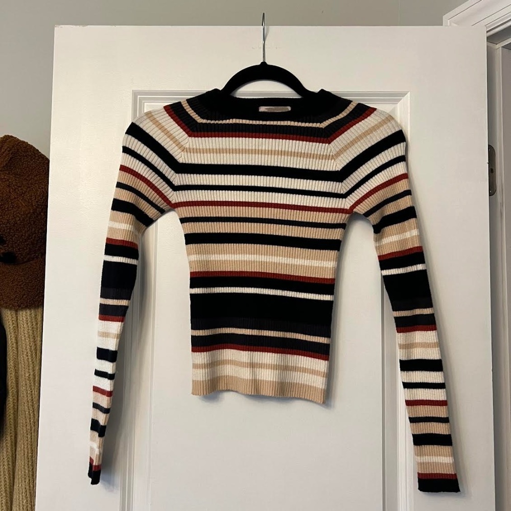 Forever21 Striped Cropped Sweater, Size M